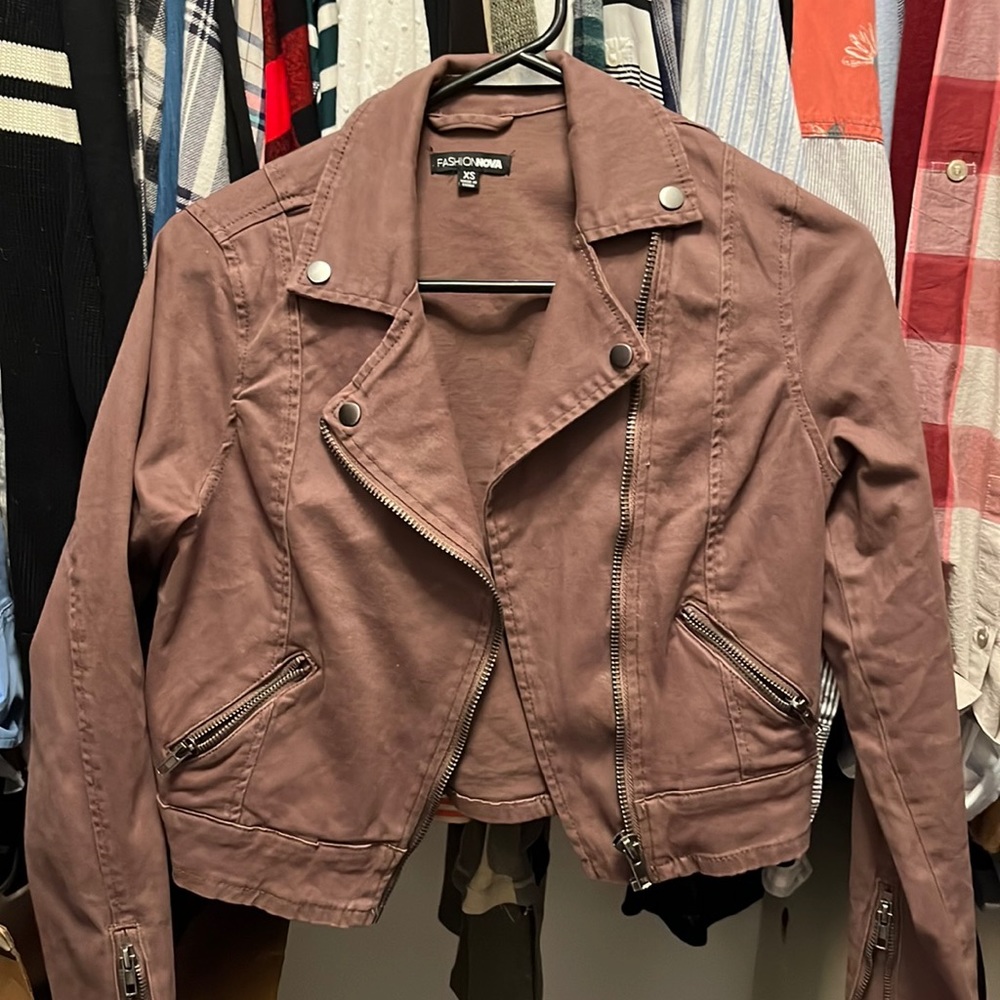 Sold:::::Burnt rose moto jacket